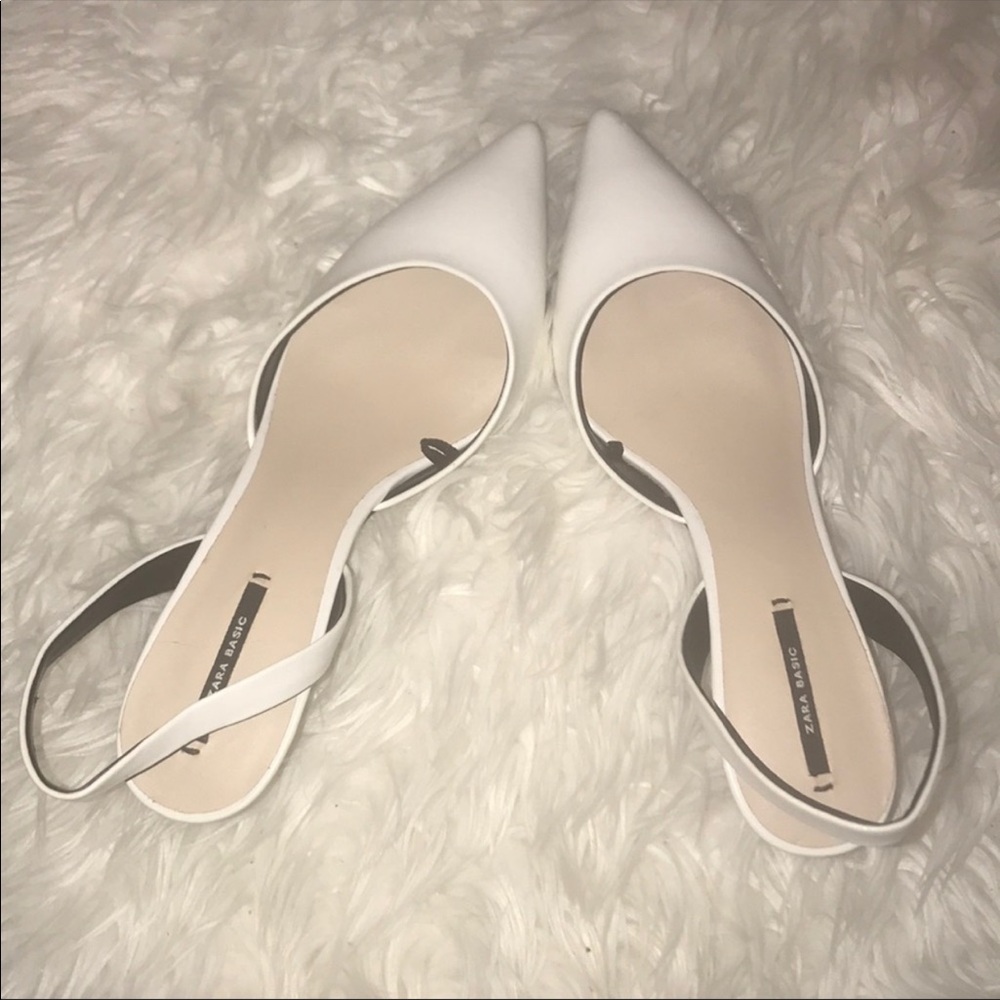 Zara white kitten heels